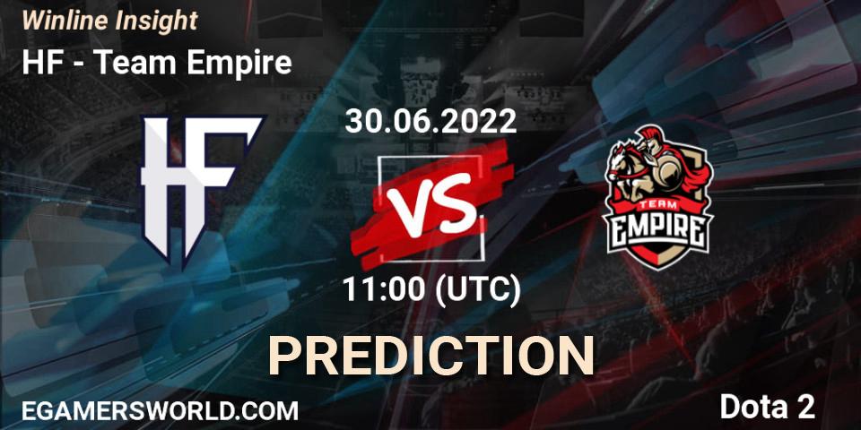 HF - Team Empire: прогноз. 30.06.2022 at 11:01, Dota 2, Winline Insight