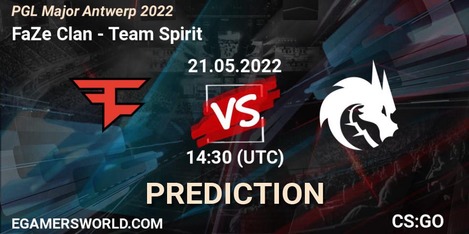 FaZe Clan - Team Spirit: прогноз. 21.05.2022 at 14:30, Counter-Strike (CS2), PGL Major Antwerp 2022