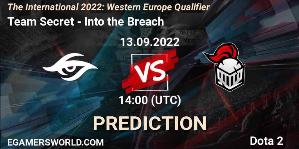 Team Secret - Into the Breach: прогноз. 13.09.2022 at 13:41, Dota 2, The International 2022: Western Europe Qualifier