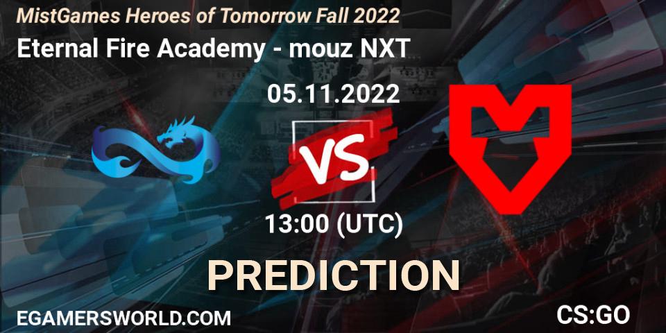 Eternal Fire Academy - mouz NXT: прогноз. 05.11.22, CS2 (CS:GO), MistGames Heroes of Tomorrow Fall 2022