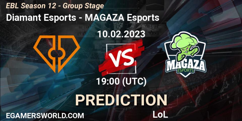 Diamant Esports - MAGAZA Esports: прогноз. 10.02.23, LoL, EBL Season 12 - Group Stage