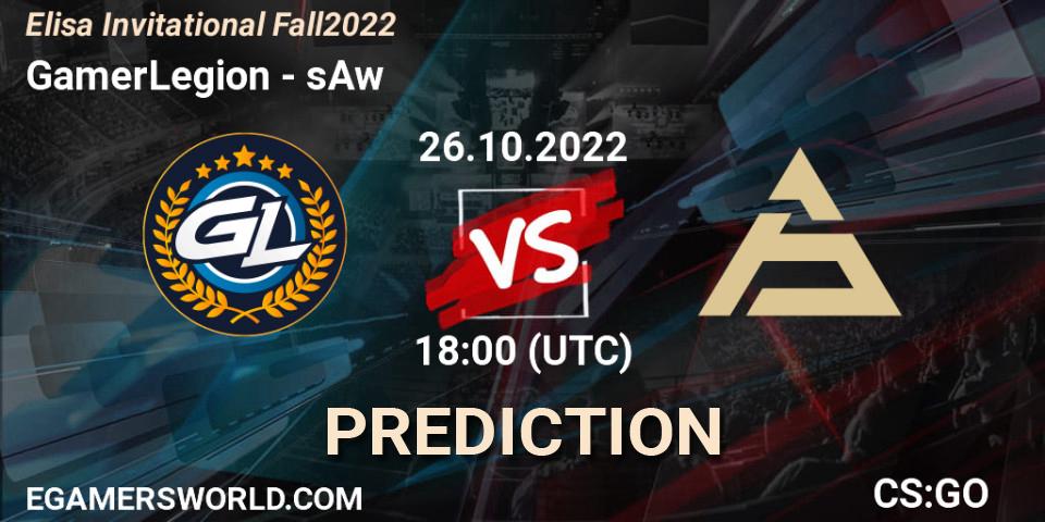 GamerLegion - sAw: прогноз. 26.10.22, CS2 (CS:GO), Elisa Invitational Fall 2022
