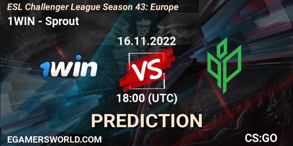 1WIN - Sprout: прогноз. 22.11.22, CS2 (CS:GO), ESL Challenger League Season 43: Europe