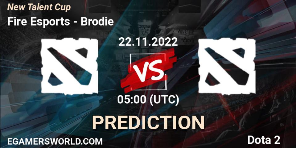Fire Esports - Brodie: прогноз. 22.11.2022 at 05:00, Dota 2, New Talent Cup