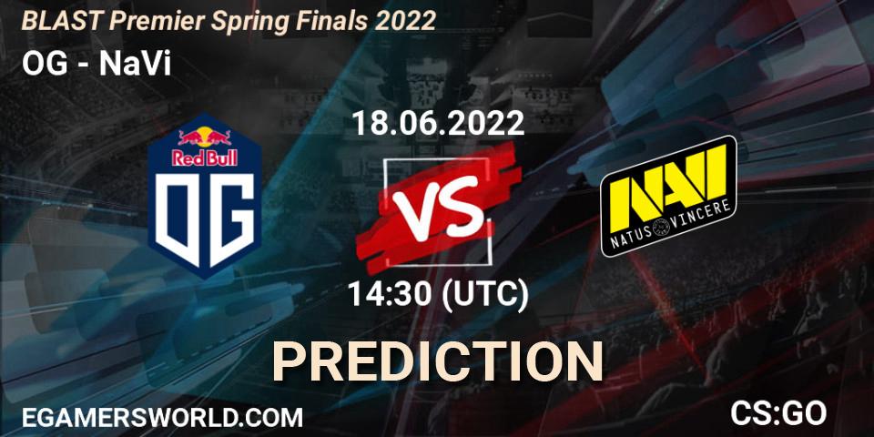 OG - NaVi: прогноз. 18.06.2022 at 14:30, Counter-Strike (CS2), BLAST Premier Spring Finals 2022 