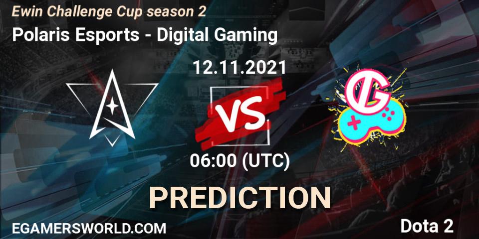 Polaris Esports - Digital Gaming: прогноз. 12.11.2021 at 06:22, Dota 2, Ewin Challenge Cup season 2