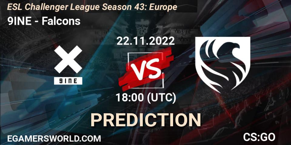9INE - Falcons: прогноз. 22.11.22, CS2 (CS:GO), ESL Challenger League Season 43: Europe