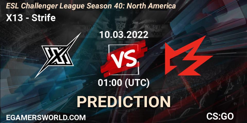 X13 - Strife: прогноз. 14.03.22, CS2 (CS:GO), ESL Challenger League Season 40: North America
