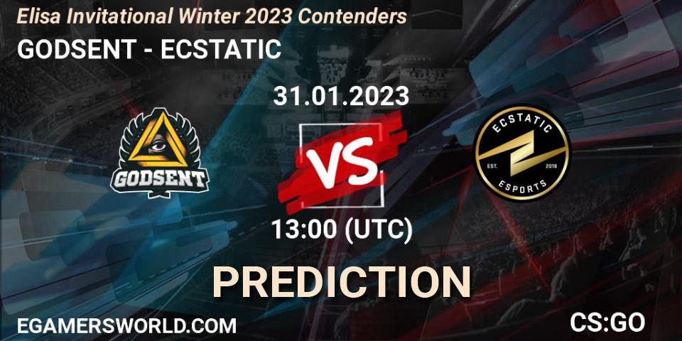 GODSENT - ECSTATIC: прогноз. 31.01.23, CS2 (CS:GO), Elisa Invitational Winter 2023 Contenders