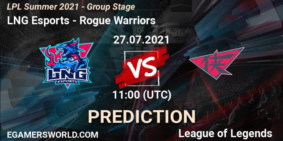 LNG Esports - Rogue Warriors: прогноз. 27.07.2021 at 11:50, LoL, LPL Summer 2021 - Group Stage