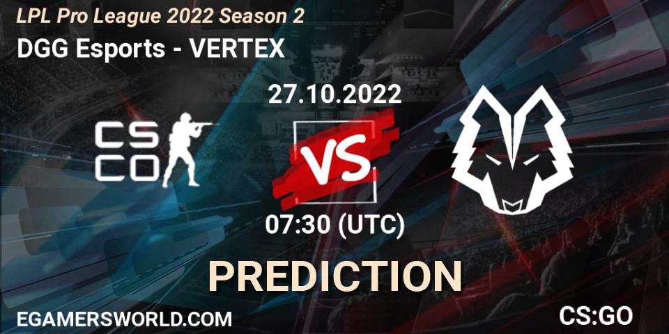 DGG Esports - VERTEX: прогноз. 27.10.2022 at 07:40, Counter-Strike (CS2), LPL Pro League 2022 Season 2