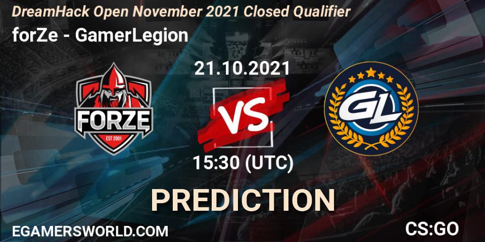 forZe - GamerLegion: прогноз. 21.10.2021 at 15:30, Counter-Strike (CS2), DreamHack Open November 2021 Closed Qualifier