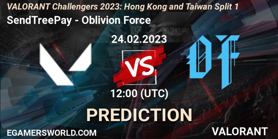 SendTreePay - Oblivion Force: прогноз. 24.02.2023 at 10:00, VALORANT, VALORANT Challengers 2023: Hong Kong and Taiwan Split 1