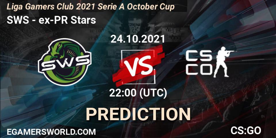 SWS - ex-PR Stars: прогноз. 24.10.2021 at 22:00, Counter-Strike (CS2), Liga Gamers Club 2021 Serie A October Cup