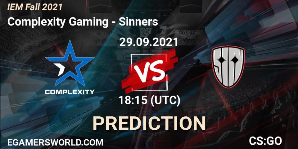 Complexity Gaming - Sinners: прогноз. 29.09.2021 at 19:00, Counter-Strike (CS2), IEM Fall 2021: Europe RMR