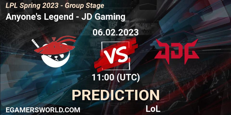 Anyone's Legend - JD Gaming: прогноз. 06.02.23, LoL, LPL Spring 2023 - Group Stage