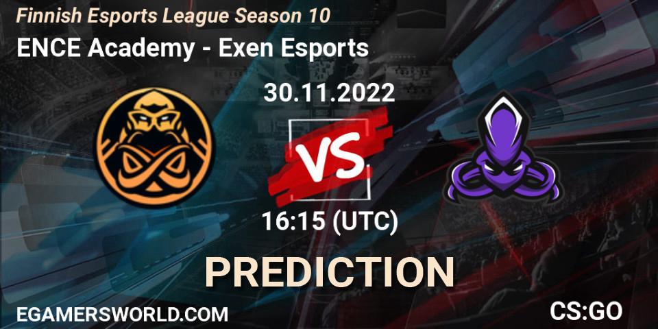 ENCE Academy - Exen Esports: прогноз. 30.11.22, CS2 (CS:GO), Finnish Esports League Season 10