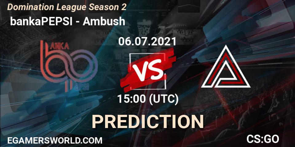 GamerLegion - Ambush: прогноз. 06.07.2021 at 15:00, Counter-Strike (CS2), Domination League Season 2
