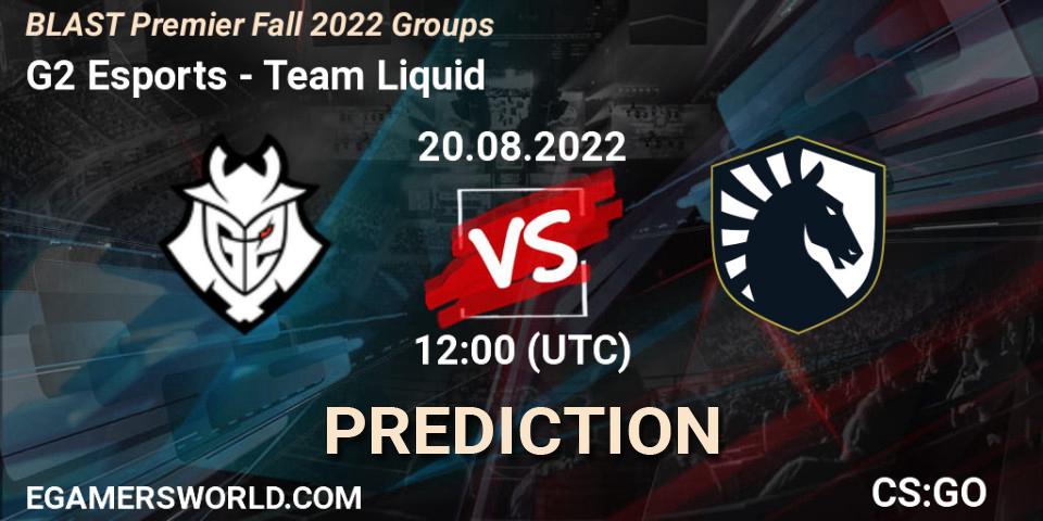 G2 Esports - Team Liquid: прогноз. 20.08.22, CS2 (CS:GO), BLAST Premier Fall 2022 Groups