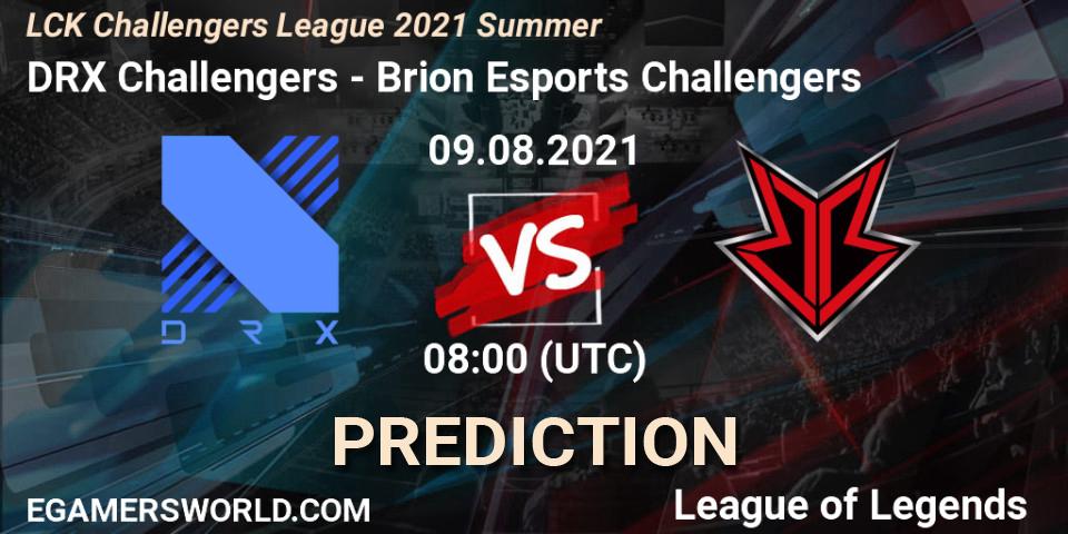 DRX Challengers - Brion Esports Challengers: прогноз. 09.08.2021 at 08:00, LoL, LCK Challengers League 2021 Summer