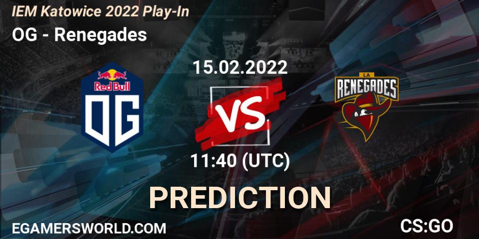 OG - Renegades: прогноз. 15.02.2022 at 12:05, Counter-Strike (CS2), IEM Katowice 2022 Play-In