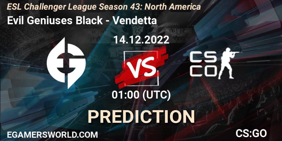 Evil Geniuses Black - Vendetta: прогноз. 14.12.22, CS2 (CS:GO), ESL Challenger League Season 43: North America