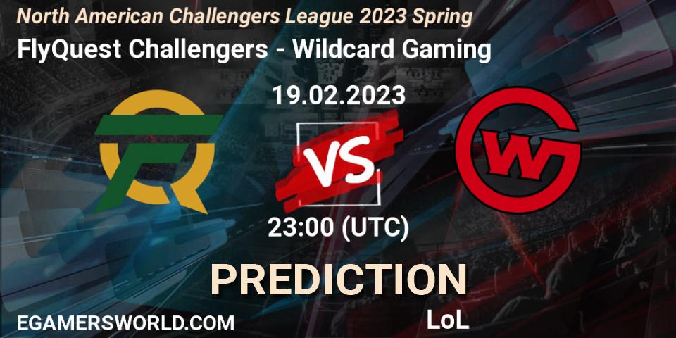 FlyQuest Challengers - Wildcard Gaming: прогноз. 19.02.23, LoL, NACL 2023 Spring - Group Stage