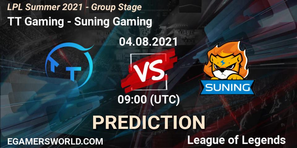 TT Gaming - Suning Gaming: прогноз. 04.08.21, LoL, LPL Summer 2021 - Group Stage