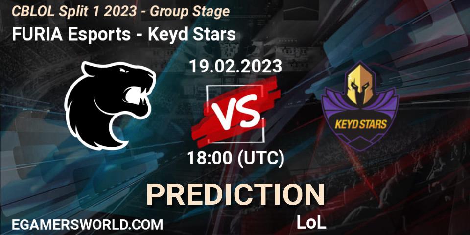 FURIA Esports - Keyd Stars: прогноз. 19.02.2023 at 18:00, LoL, CBLOL Split 1 2023 - Group Stage