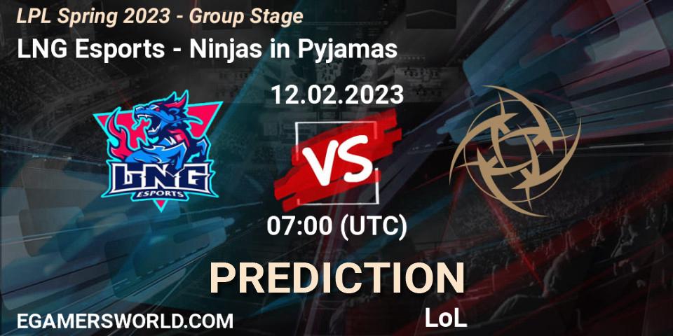 LNG Esports - Ninjas in Pyjamas: прогноз. 12.02.23, LoL, LPL Spring 2023 - Group Stage
