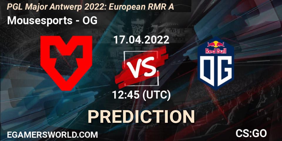 Mousesports - OG: прогноз. 17.04.2022 at 12:10, Counter-Strike (CS2), PGL Major Antwerp 2022: European RMR A