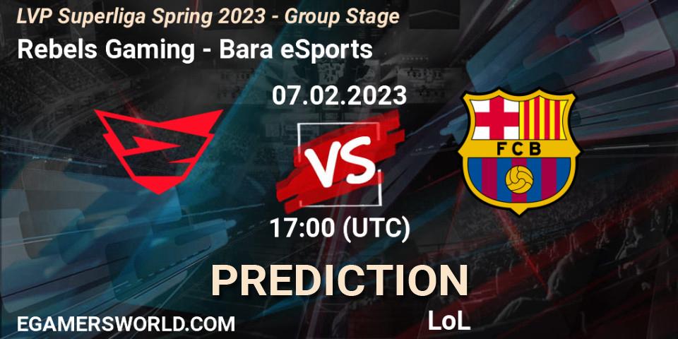 Rebels Gaming - Barça eSports: прогноз. 07.02.23, LoL, LVP Superliga Spring 2023 - Group Stage