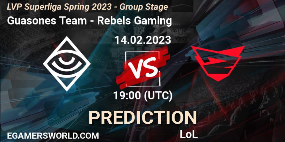 Guasones Team - Rebels Gaming: прогноз. 14.02.2023 at 19:00, LoL, LVP Superliga Spring 2023 - Group Stage