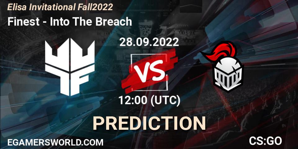 Finest - Into The Breach: прогноз. 28.09.2022 at 12:40, Counter-Strike (CS2), Elisa Invitational Fall 2022
