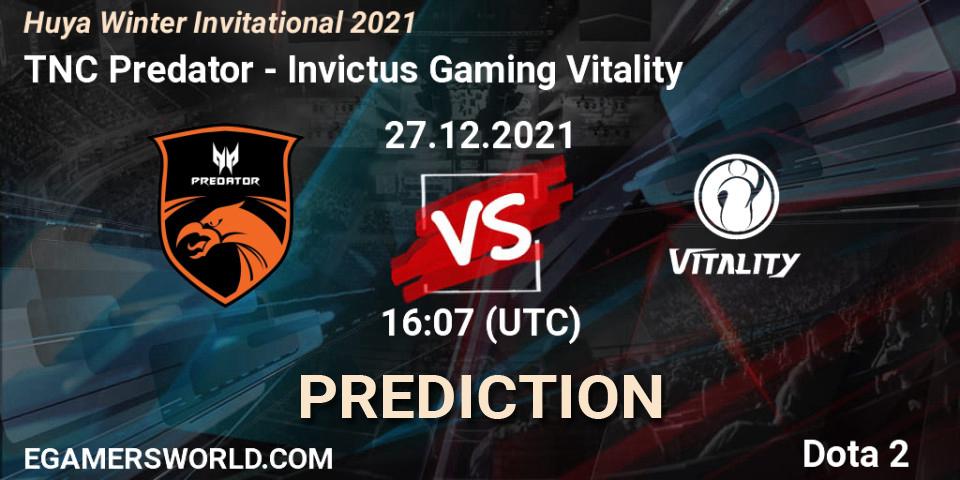 TNC Predator - Invictus Gaming Vitality: прогноз. 27.12.21, Dota 2, Huya Winter Invitational 2021