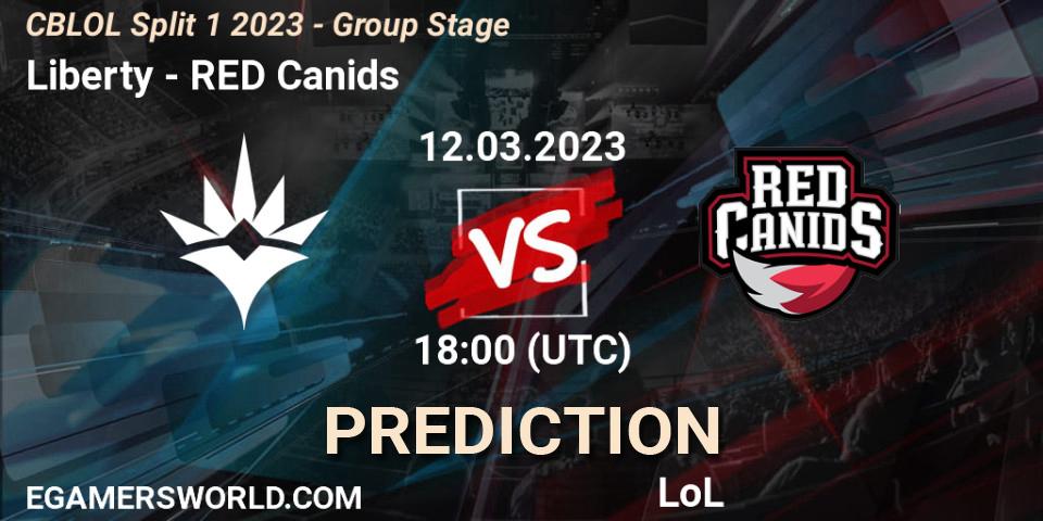 Liberty - RED Canids: прогноз. 12.03.2023 at 18:15, LoL, CBLOL Split 1 2023 - Group Stage