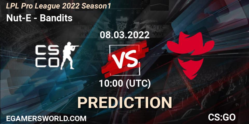 Nut-E Gaming - Bandits: прогноз. 09.03.2022 at 10:00, Counter-Strike (CS2), LPL Pro League 2022 Season 1