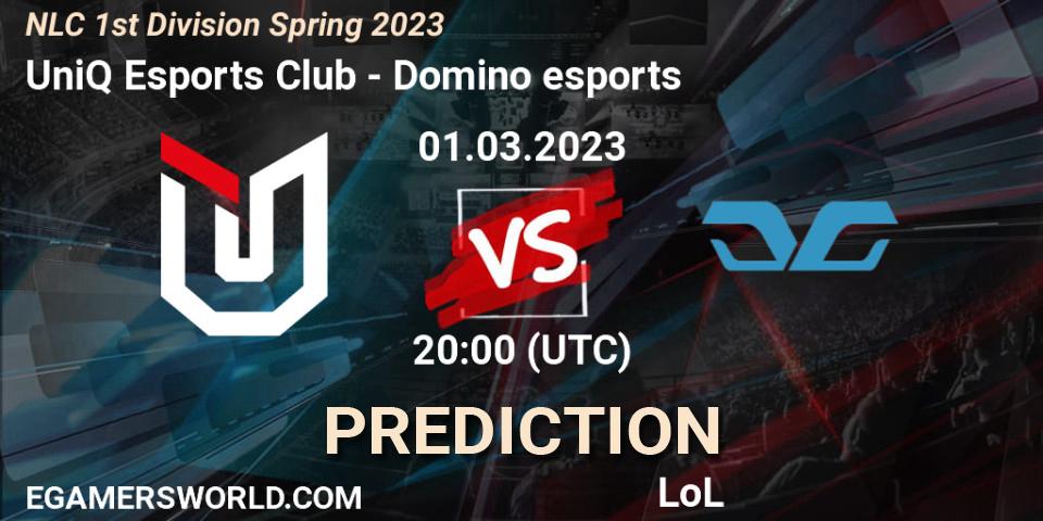 UniQ Esports Club - Domino esports: прогноз. 07.02.23, LoL, NLC 1st Division Spring 2023