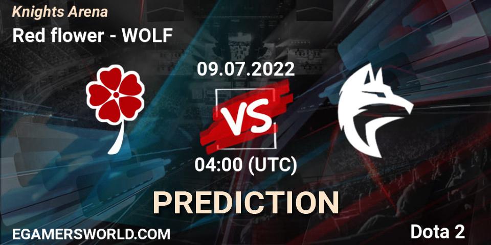 Red flower - WOLF: прогноз. 09.07.2022 at 04:38, Dota 2, Knights Arena