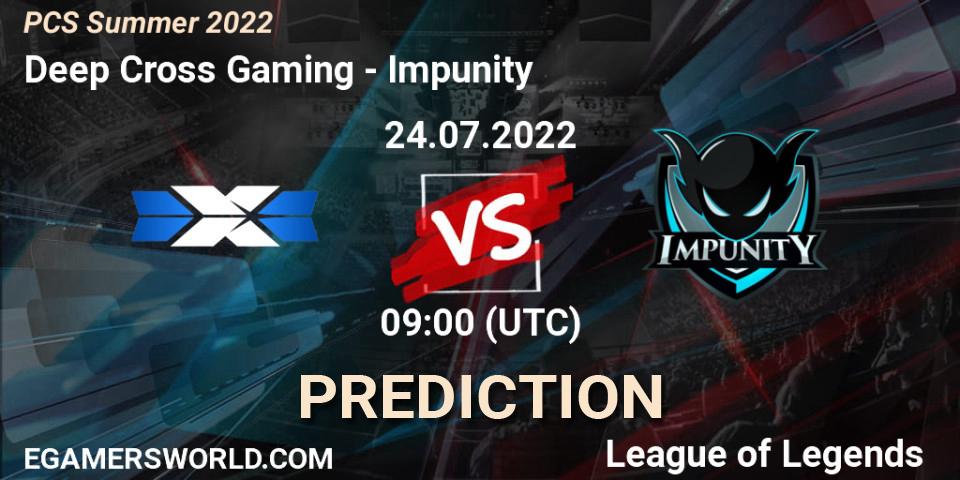 Deep Cross Gaming - Impunity: прогноз. 24.07.2022 at 10:00, LoL, PCS Summer 2022