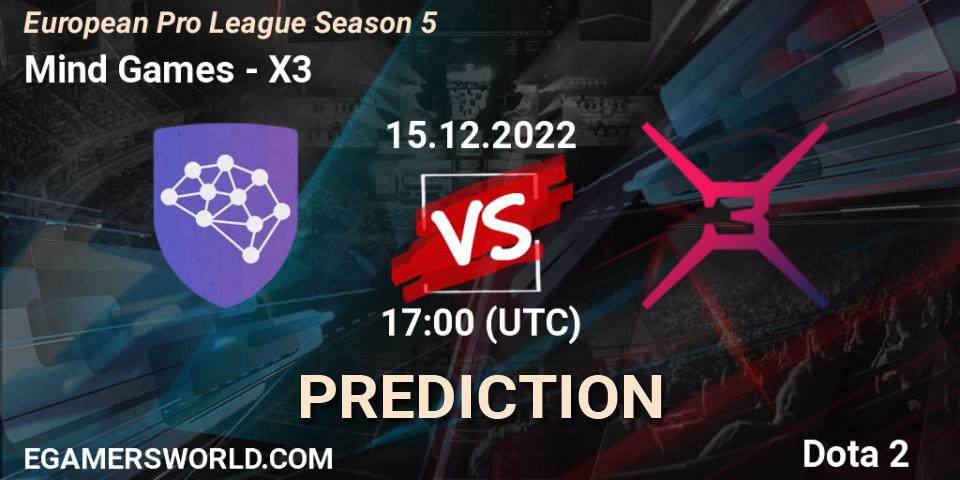 Mind Games - X3: прогноз. 15.12.2022 at 17:15, Dota 2, European Pro League Season 5
