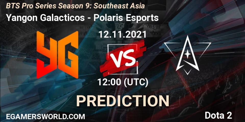 Yangon Galacticos - Polaris Esports: прогноз. 12.11.2021 at 11:18, Dota 2, BTS Pro Series Season 9: Southeast Asia