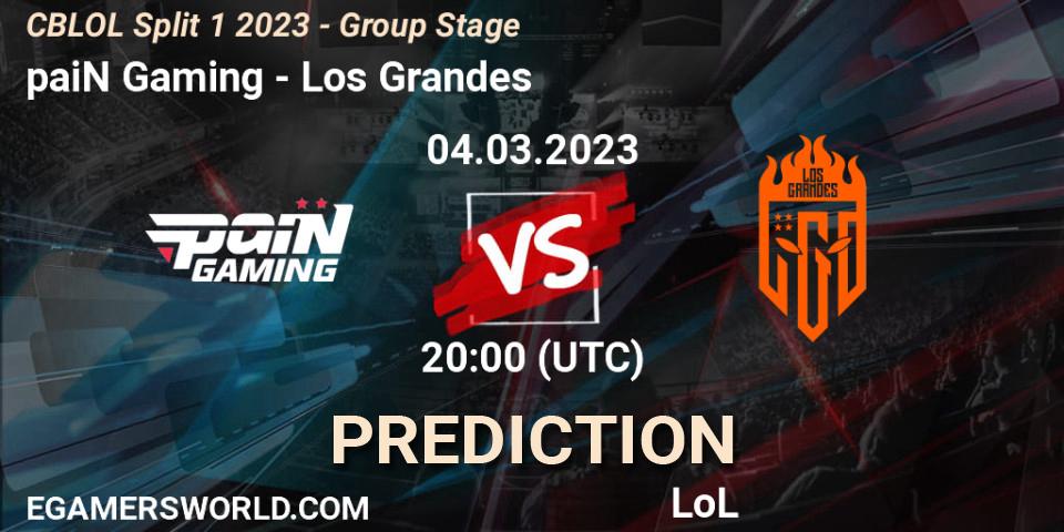 paiN Gaming - Los Grandes: прогноз. 04.03.2023 at 21:10, LoL, CBLOL Split 1 2023 - Group Stage