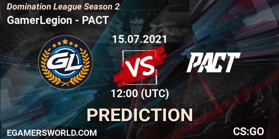 GamerLegion - PACT: прогноз. 15.07.2021 at 12:00, Counter-Strike (CS2), Domination League Season 2