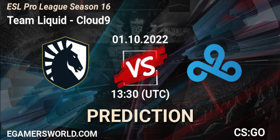 Team Liquid - Cloud9: прогноз. 01.10.2022 at 13:30, Counter-Strike (CS2), ESL Pro League Season 16