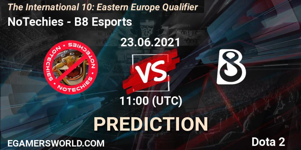 NoTechies - B8 Esports: прогноз. 23.06.2021 at 08:00, Dota 2, The International 10: Eastern Europe Qualifier