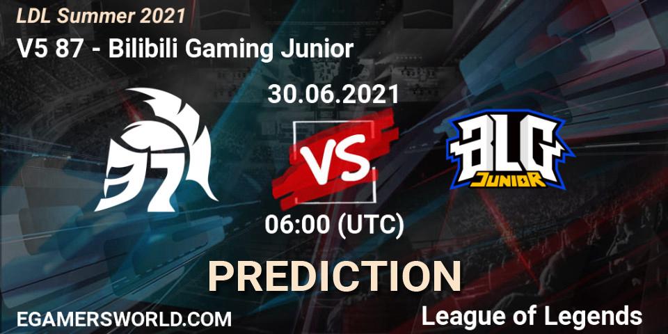 V5 87 - Bilibili Gaming Junior: прогноз. 30.06.2021 at 06:00, LoL, LDL Summer 2021