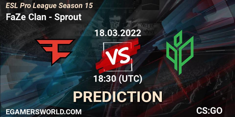 FaZe Clan - Sprout: прогноз. 18.03.2022 at 18:35, Counter-Strike (CS2), ESL Pro League Season 15