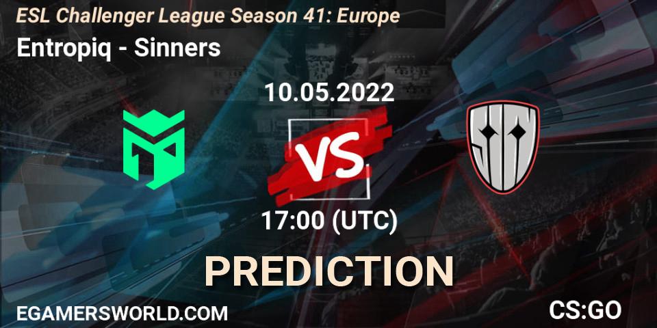 Entropiq - Sinners: прогноз. 10.05.2022 at 17:00, Counter-Strike (CS2), ESL Challenger League Season 41: Europe