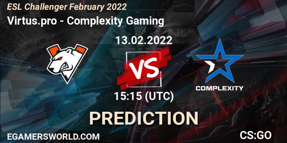 Virtus.pro - Complexity Gaming: прогноз. 13.02.2022 at 15:55, Counter-Strike (CS2), ESL Challenger February 2022